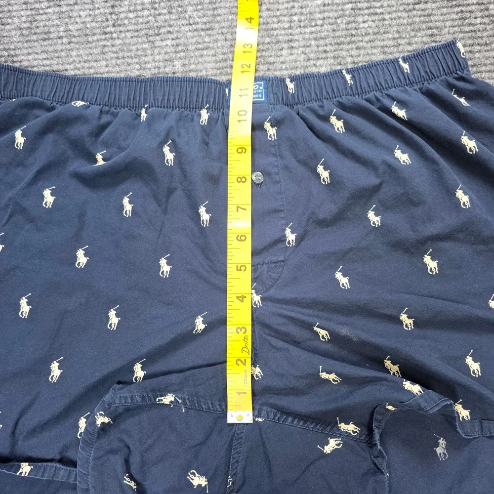 Polo Ralph Lauren All Over Pony Logo Woven Boxer Shorts Men's Size XL Navy Blue